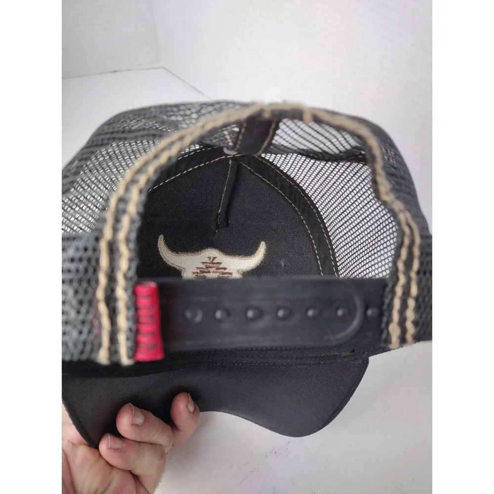 Cruel Denim Hat Adult One Size Adjustable Snap Back Black Mesh Trucker Baseball